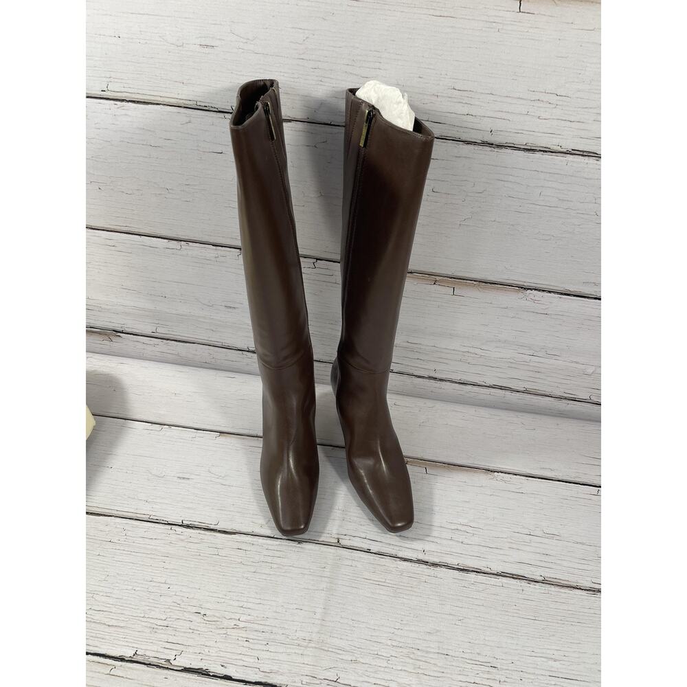 Anne Klein Boots Womens Size 9.5M Brown AKPERFEKTION Knee High Snip Toe PERF03F9 - Picture 3 of 10